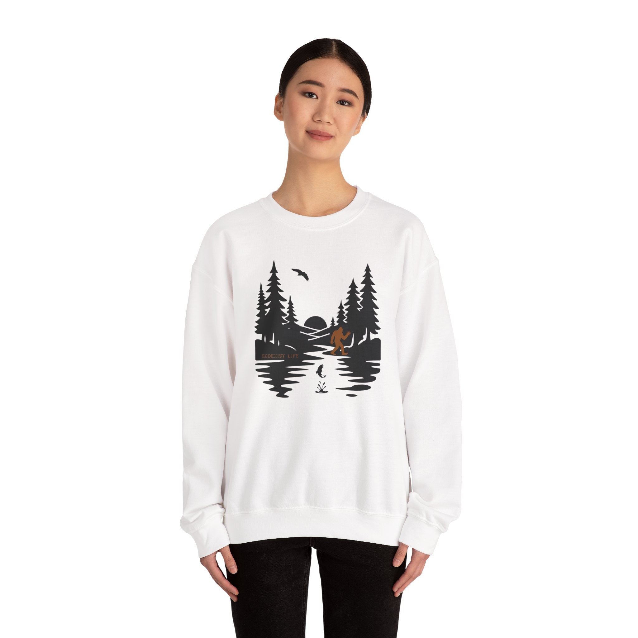 Wildlife Lake Scene Sweatshirt — Livin the Wild Life Crewneck-Ecoexist Life