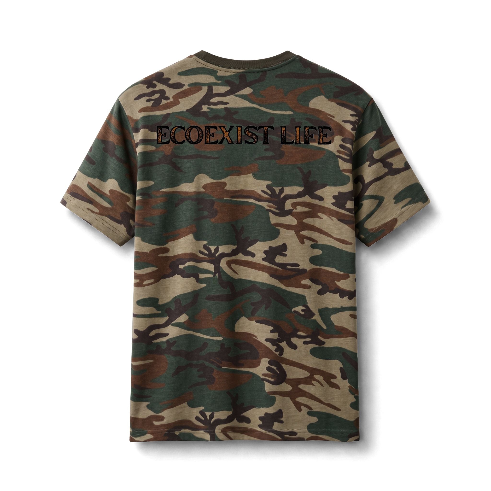 Camo Cotton Tee — Ecoexist Life Classic Crewneck