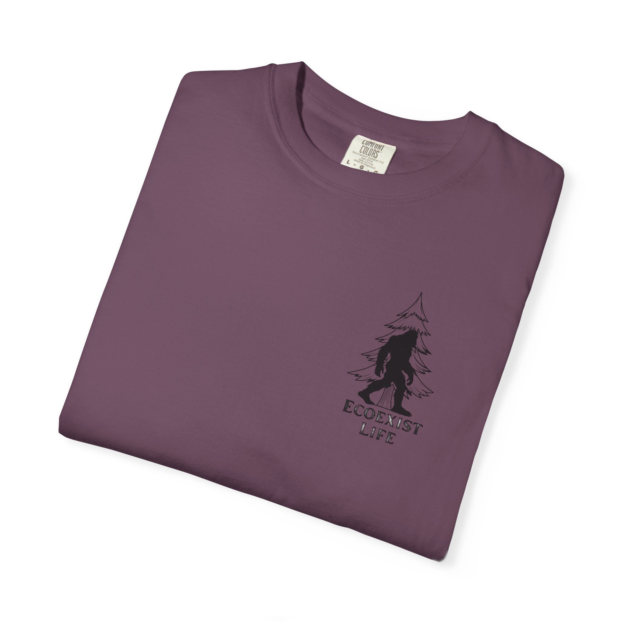 Bigfoot Eco-Trail T-Shirt — "ECOXIST" Front & "Livin' The Wild Life" Back