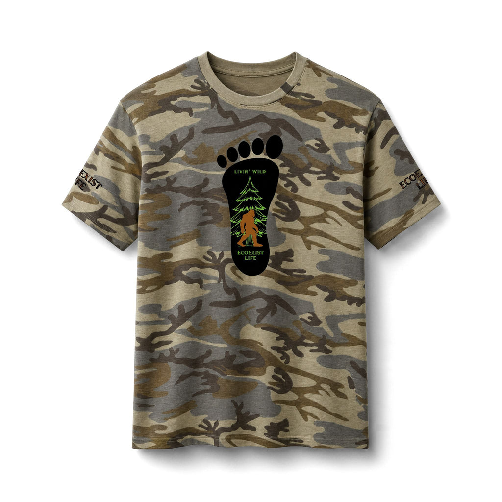 Camo Tee — Ecoexist Life Bigfoot Forest Graphic