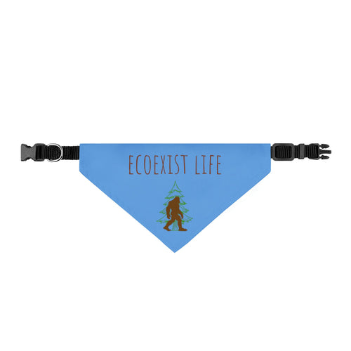 Clip-on Pet Bandana — "Livin' the Wild Life" Sasquatch Dog Bandana (Blue) ecoexist