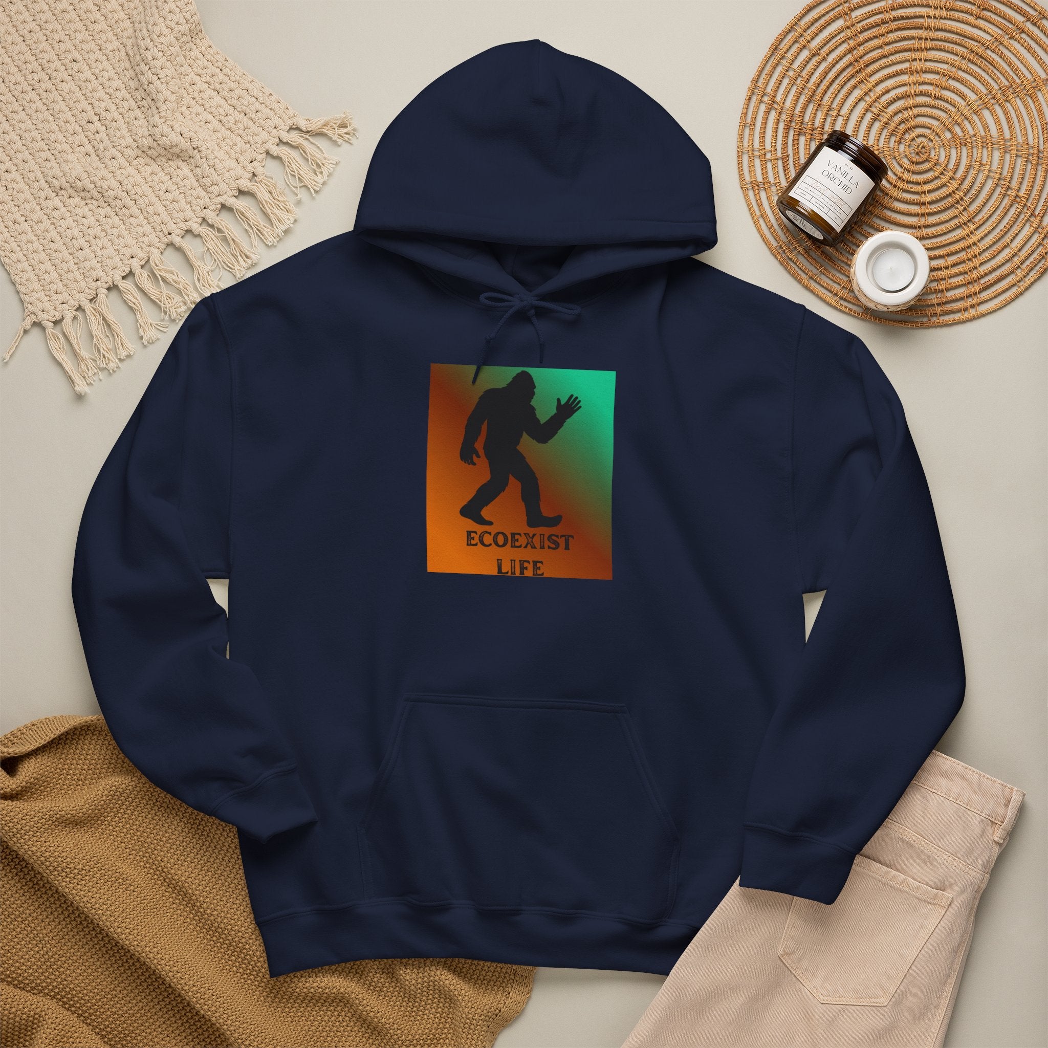 Ecoexist Life Bigfoot Hoodie — Sasquatch Environmental Awareness Sweatshirt