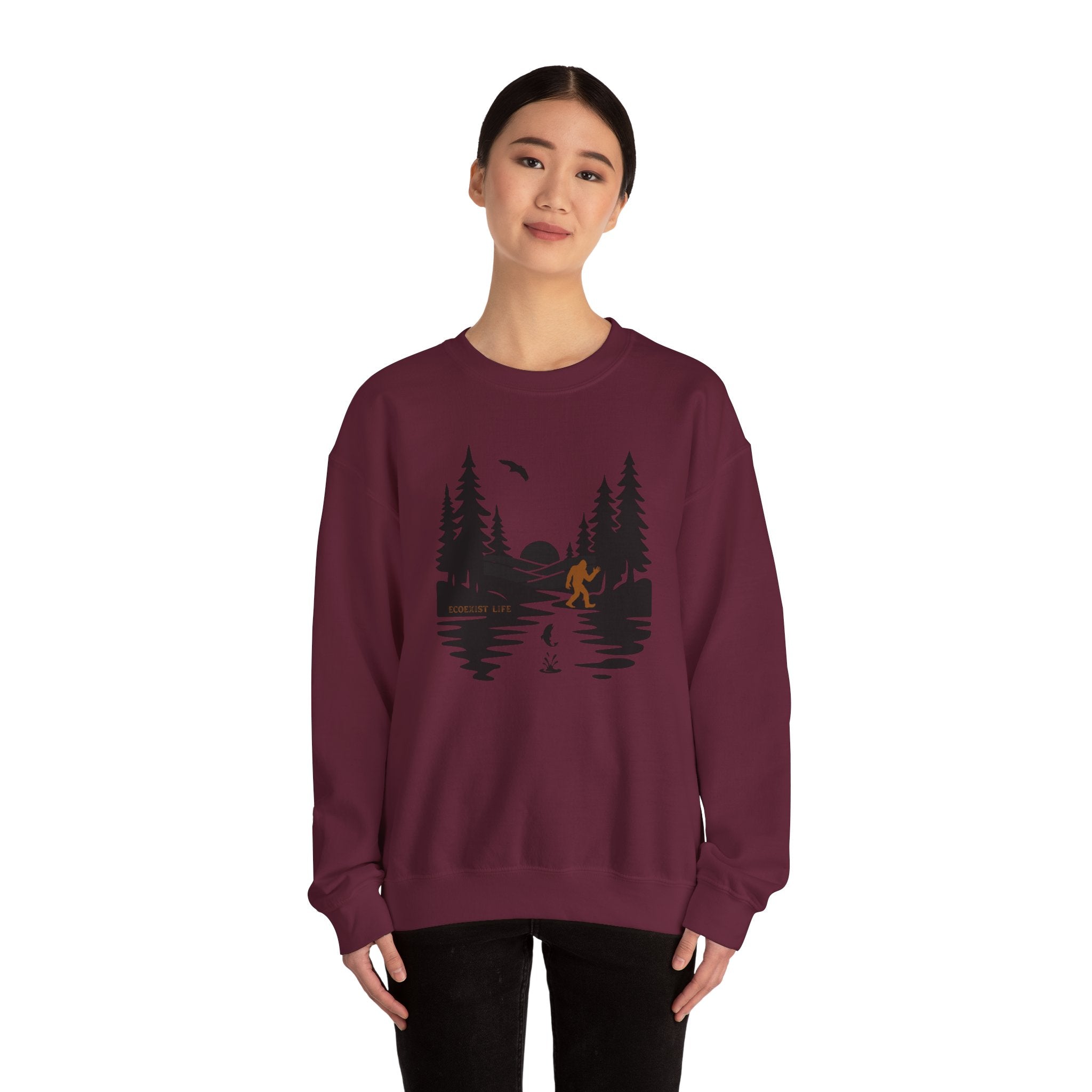 Wildlife Lake Scene Sweatshirt — Livin the Wild Life Crewneck-Ecoexist Life
