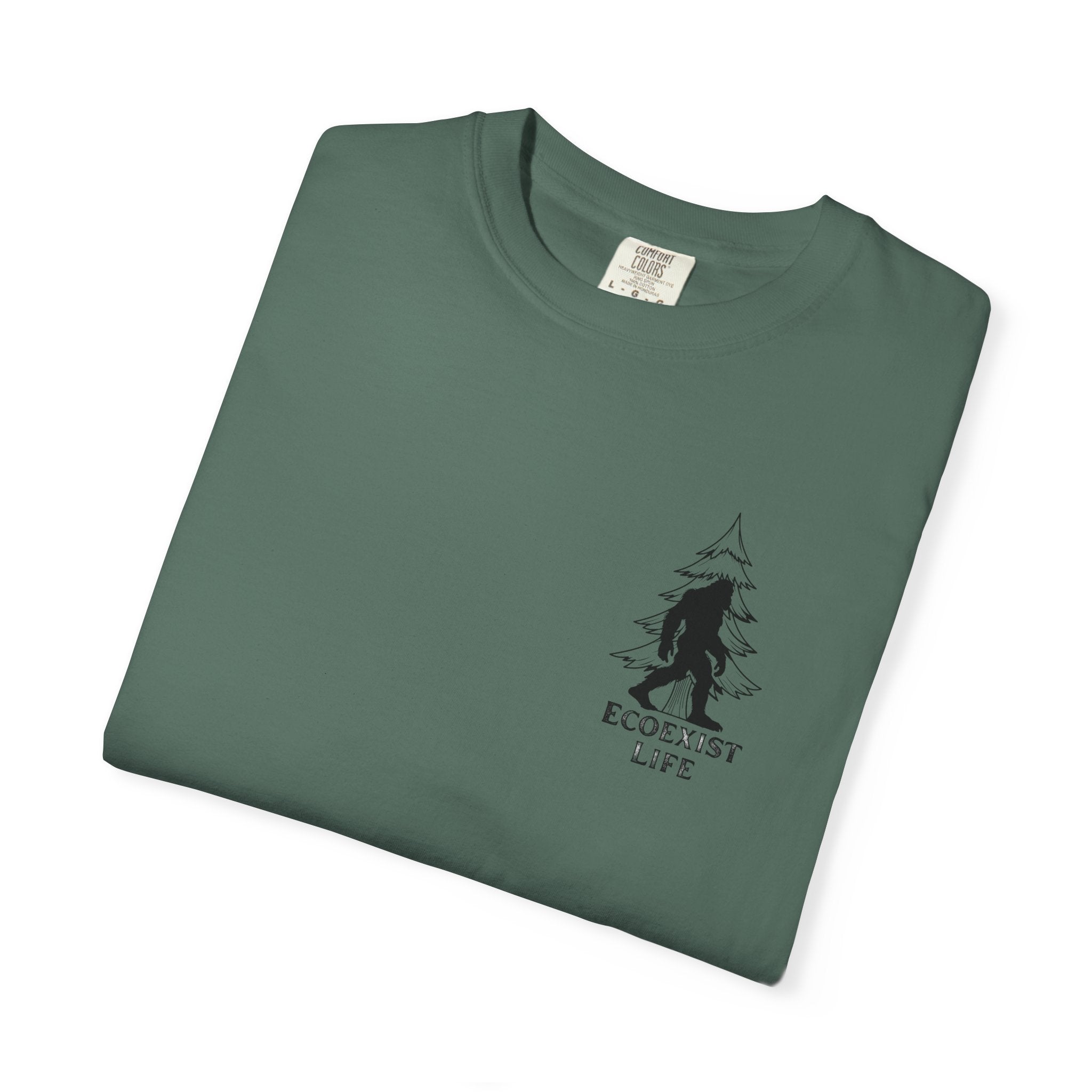 Bigfoot Eco-Trail T-Shirt — "ECOXIST" Front & "Livin' The Wild Life" Back