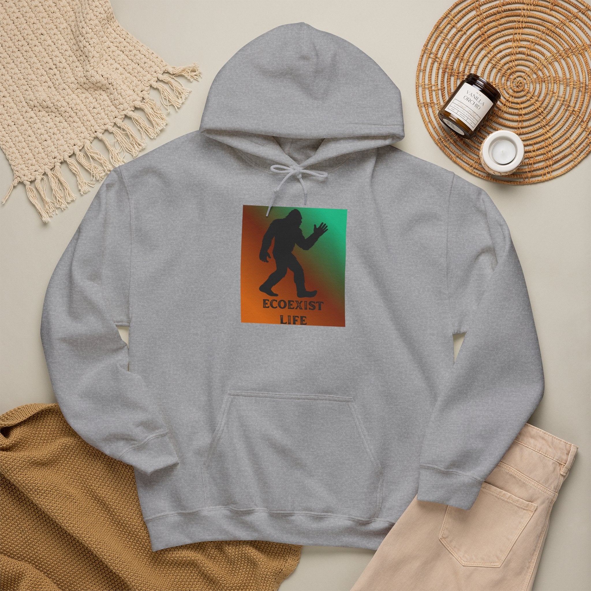 Ecoexist Life Bigfoot Hoodie — Sasquatch Environmental Awareness Sweatshirt