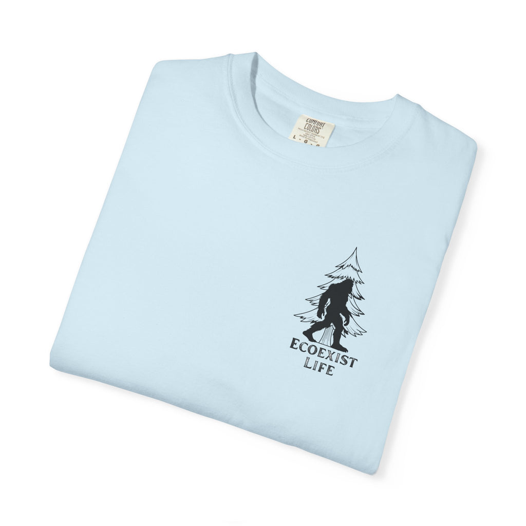 Bigfoot Eco-Trail T-Shirt — "ECOXIST" Front & "Livin' The Wild Life" Back