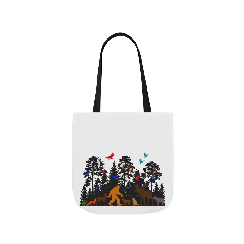 Canvas Tote — Forest Sasquatch Design with Wildlife Silhouettes-Ecoexist