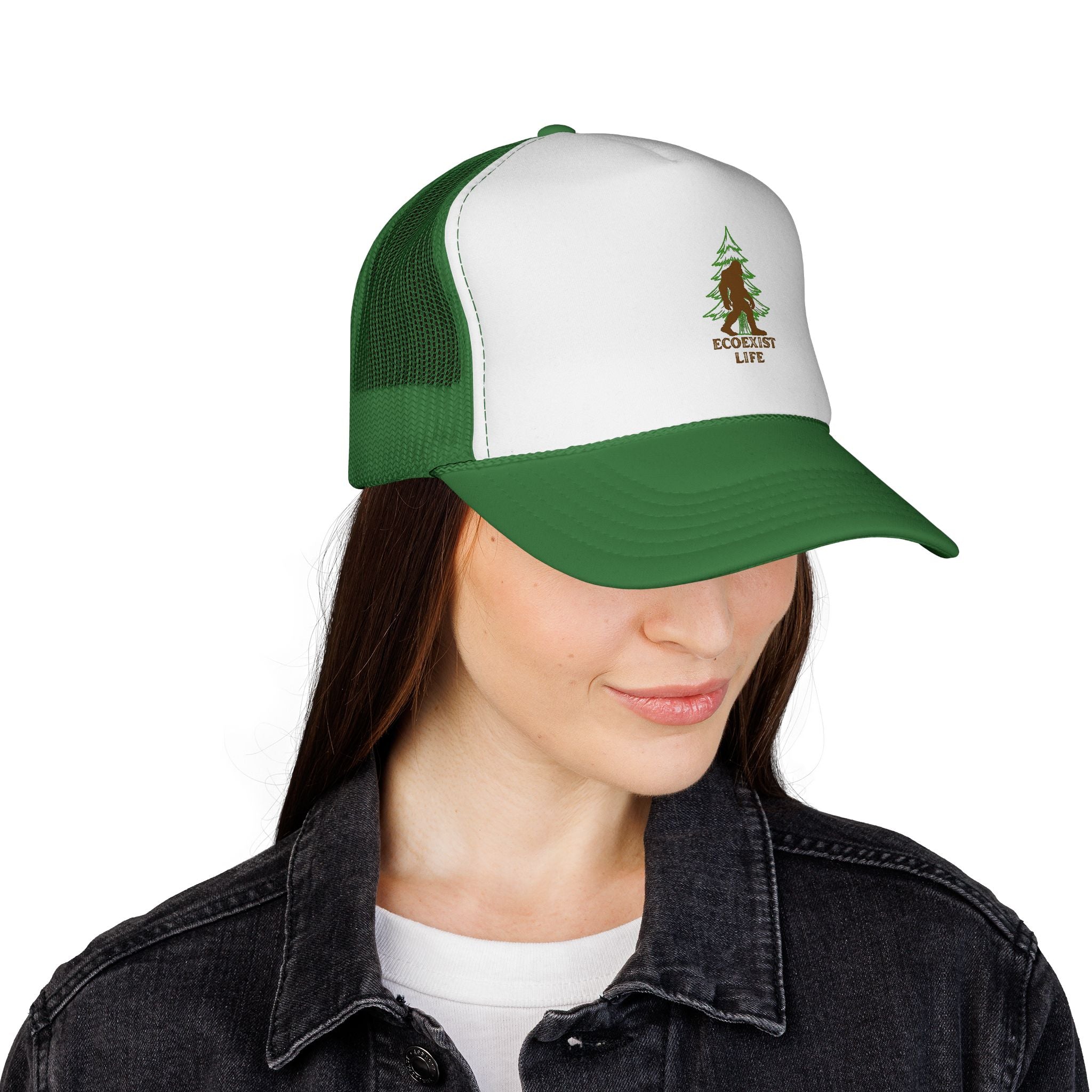 Bigfoot Forest Trucker Cap - Sasquatch Woodland Mesh Hat