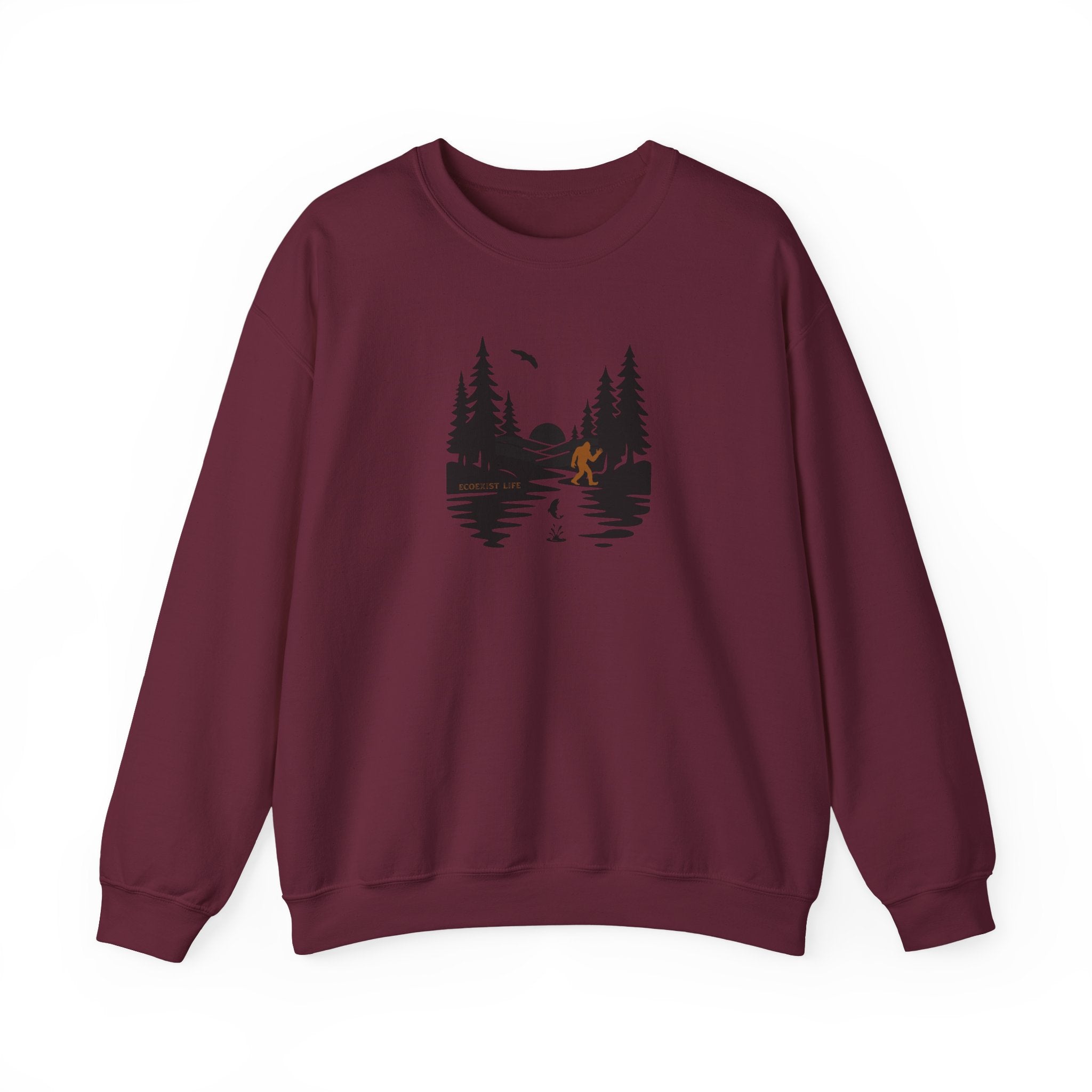 Wildlife Lake Scene Sweatshirt — "Livin the Wild Life" Crewneck