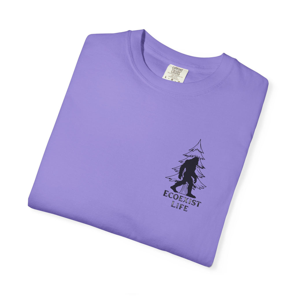 Bigfoot Eco-Trail T-Shirt — "ECOXIST" Front & "Livin' The Wild Life" Back