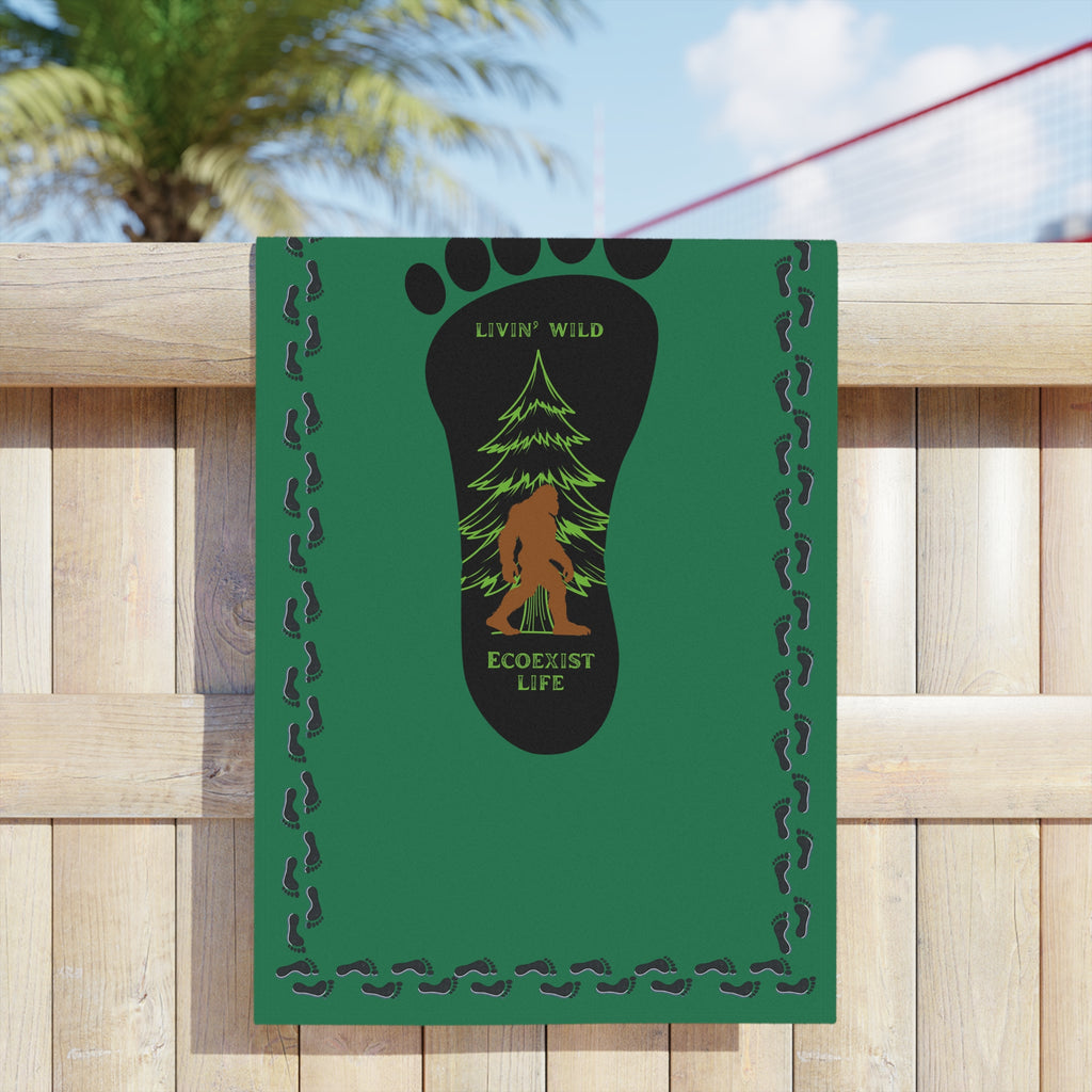 Bigfoot Forest Footprint Beach Towel — "Livin' Wild" Ecoexist Life