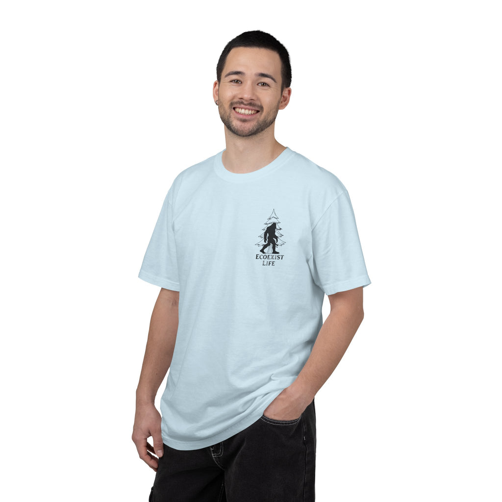 Bigfoot Eco-Trail T-Shirt — "ECOXIST" Front & "Livin' The Wild Life" Back