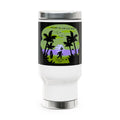 Ecoexist Life Travel Mug — Beach Sunset 'Follow Me and Live Wild' Stainless Steel 14oz