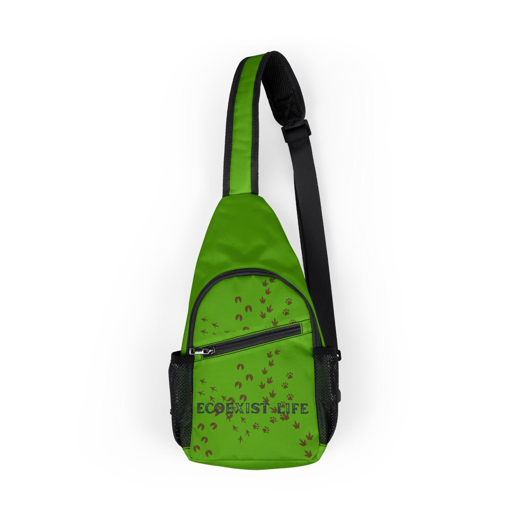 Chest Bag - 'Follow The Wild Life' Outdoor Pixel Art Sling Pack- Ecoexist