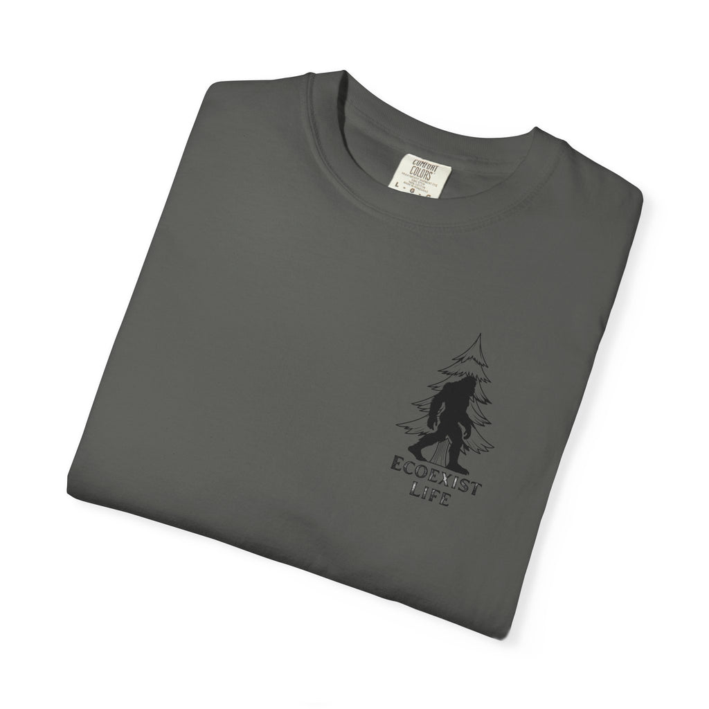 Bigfoot Eco-Trail T-Shirt — "ECOXIST" Front & "Livin' The Wild Life" Back