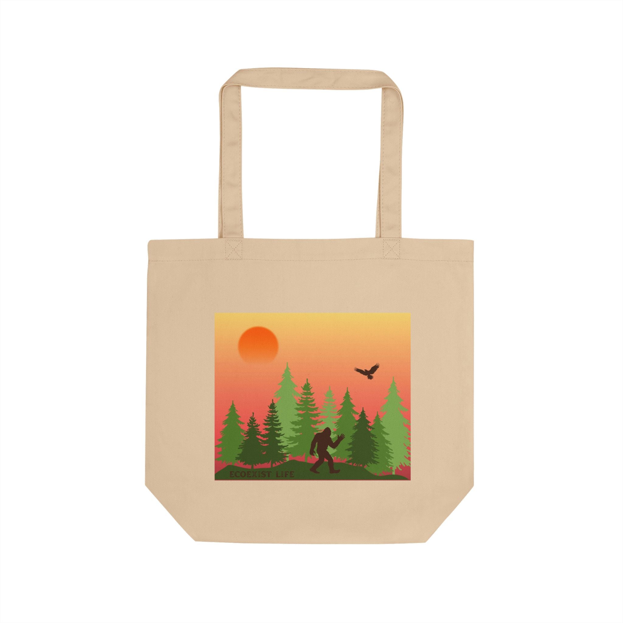 Forest Sunset Tote Bag — Bigfoot Woodland Canvas Ecoexist Life Tote