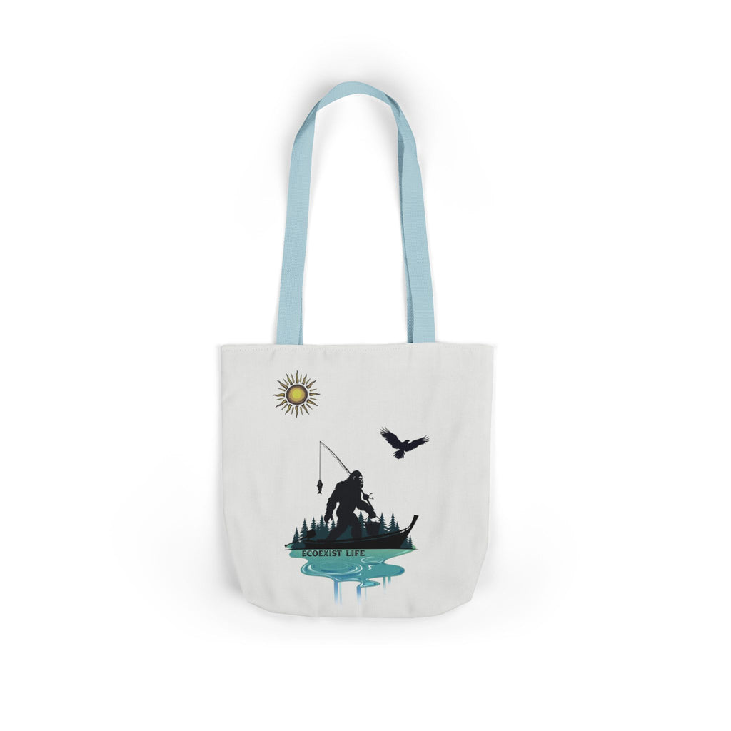 Fishing Silhouette Canvas Tote — Bigfoot Fishing Tote Bag- ecoexist