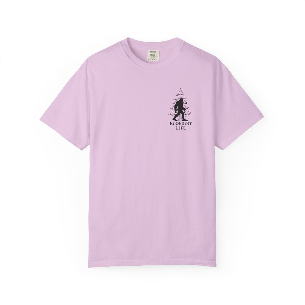 Bigfoot Eco-Trail T-Shirt — "ECOXIST" Front & "Livin' The Wild Life" Back