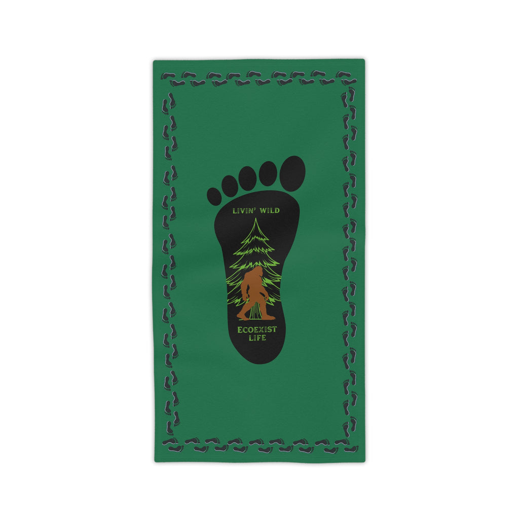 Bigfoot Forest Footprint Beach Towel — "Livin' Wild" Ecoexist Life