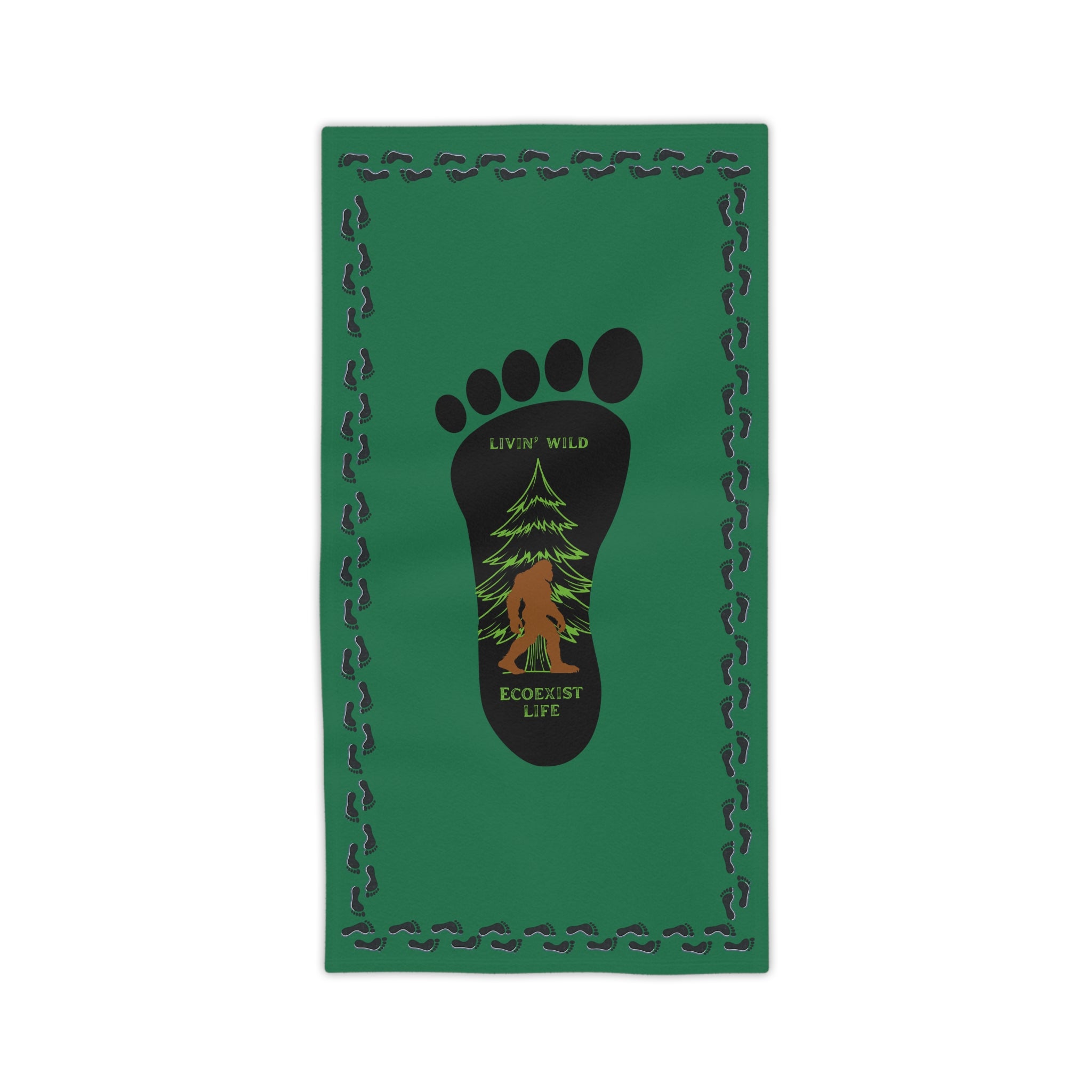 Bigfoot Forest Footprint Beach Towel — "Livin' Wild" Ecoexist Life