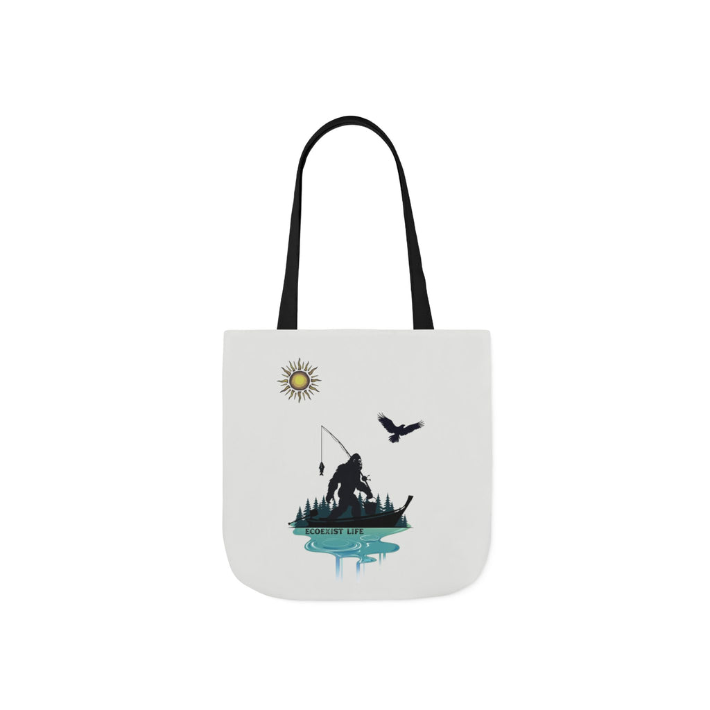 Fishing Silhouette Canvas Tote — Bigfoot Fishing Tote Bag- ecoexist