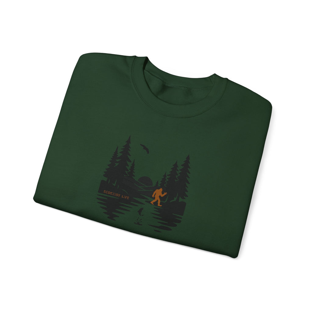 Wildlife Lake Scene Sweatshirt — "Livin the Wild Life" Crewneck