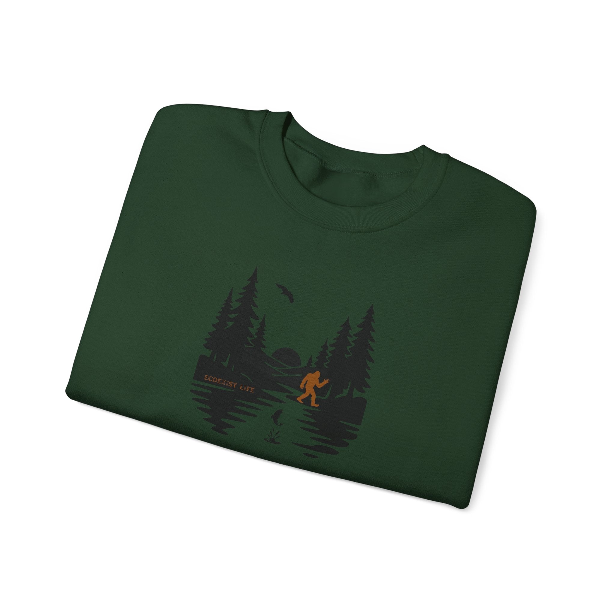 Wildlife Lake Scene Sweatshirt — "Livin the Wild Life" Crewneck