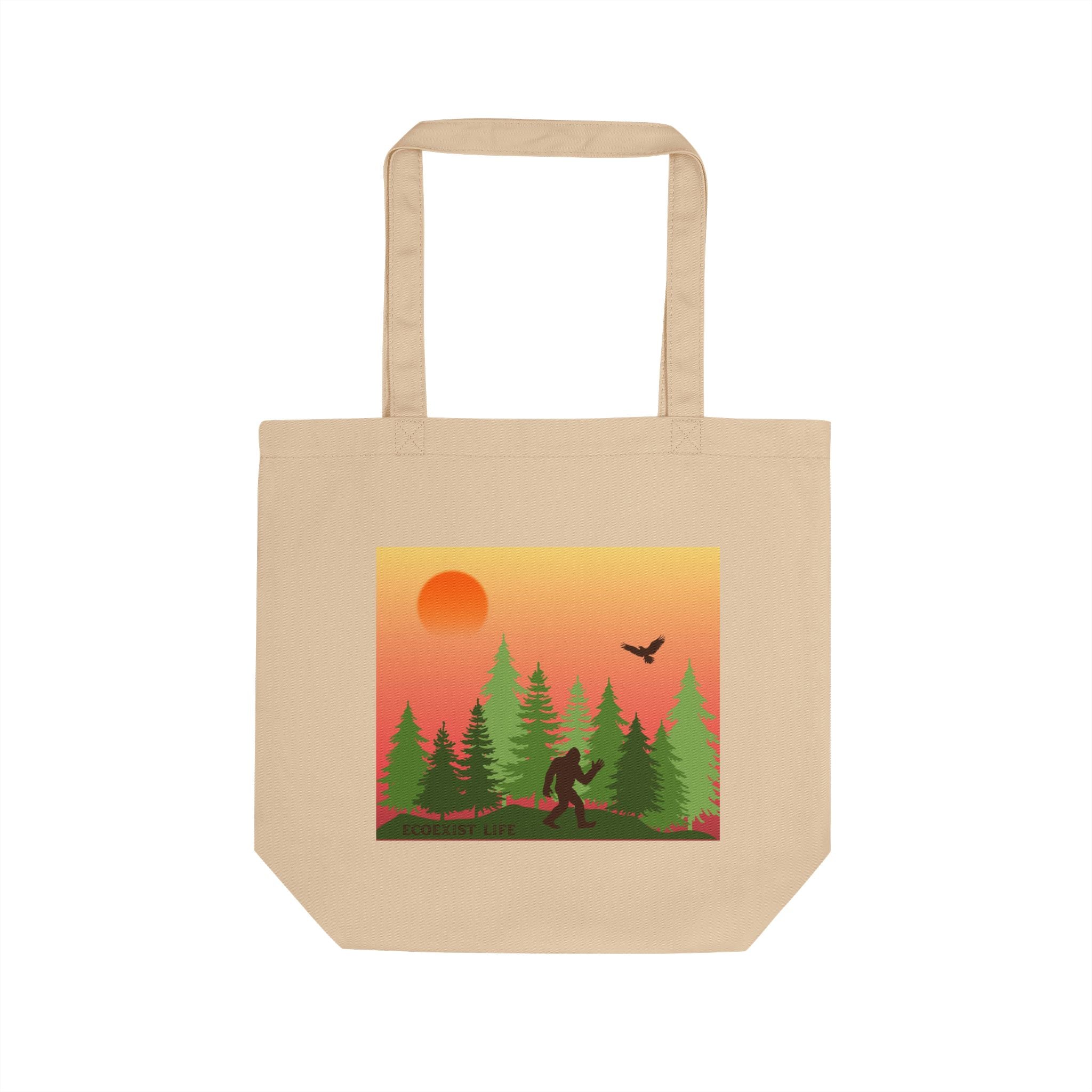 Forest Sunset Tote Bag — Bigfoot Woodland Canvas Ecoexist Life Tote
