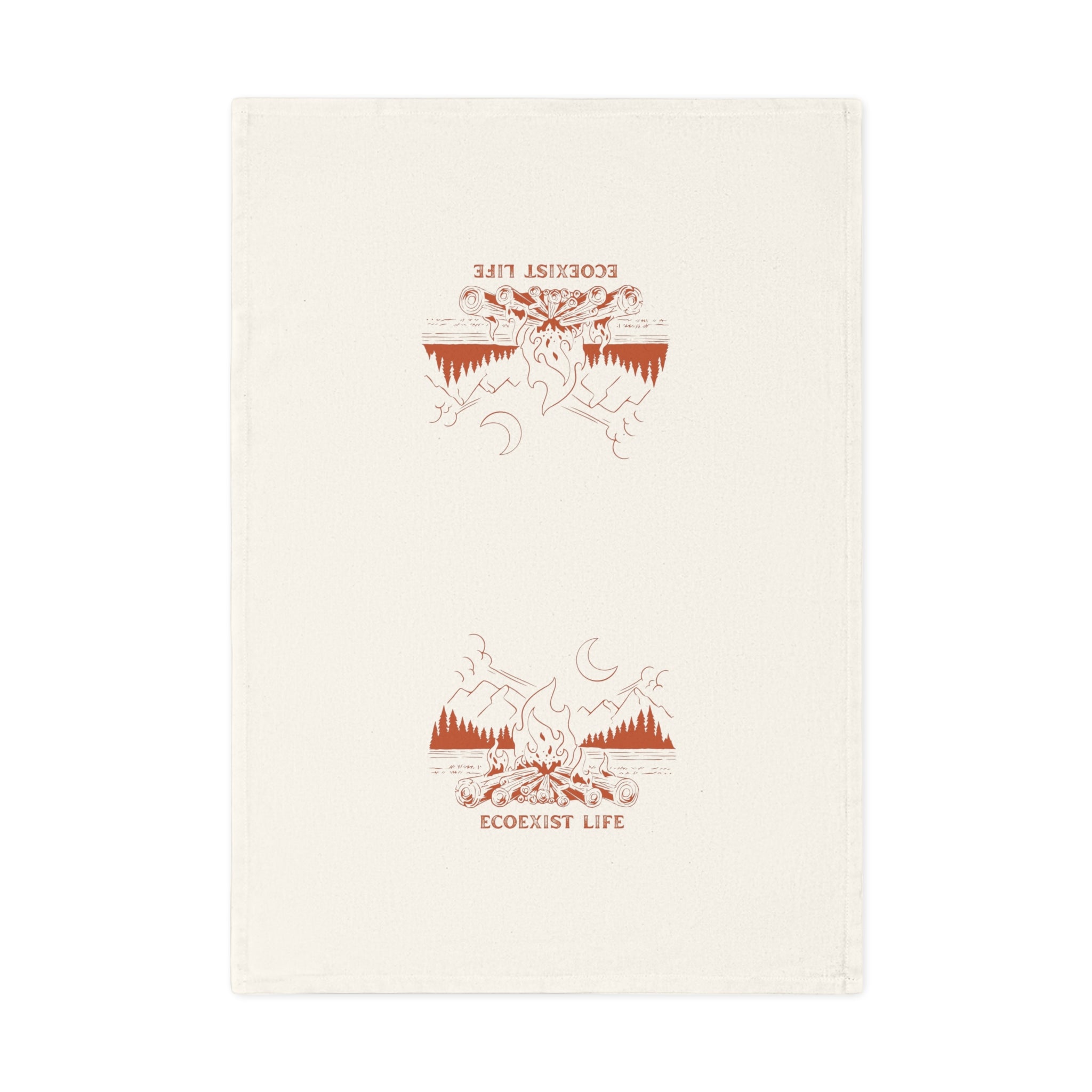 Ecoexist Life Cotton Tea Towel — Rustic Mountain & Moon Kitchen Towel