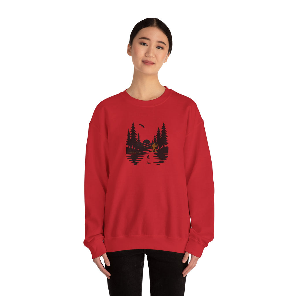 Wildlife Lake Scene Sweatshirt — "Livin the Wild Life" Crewneck