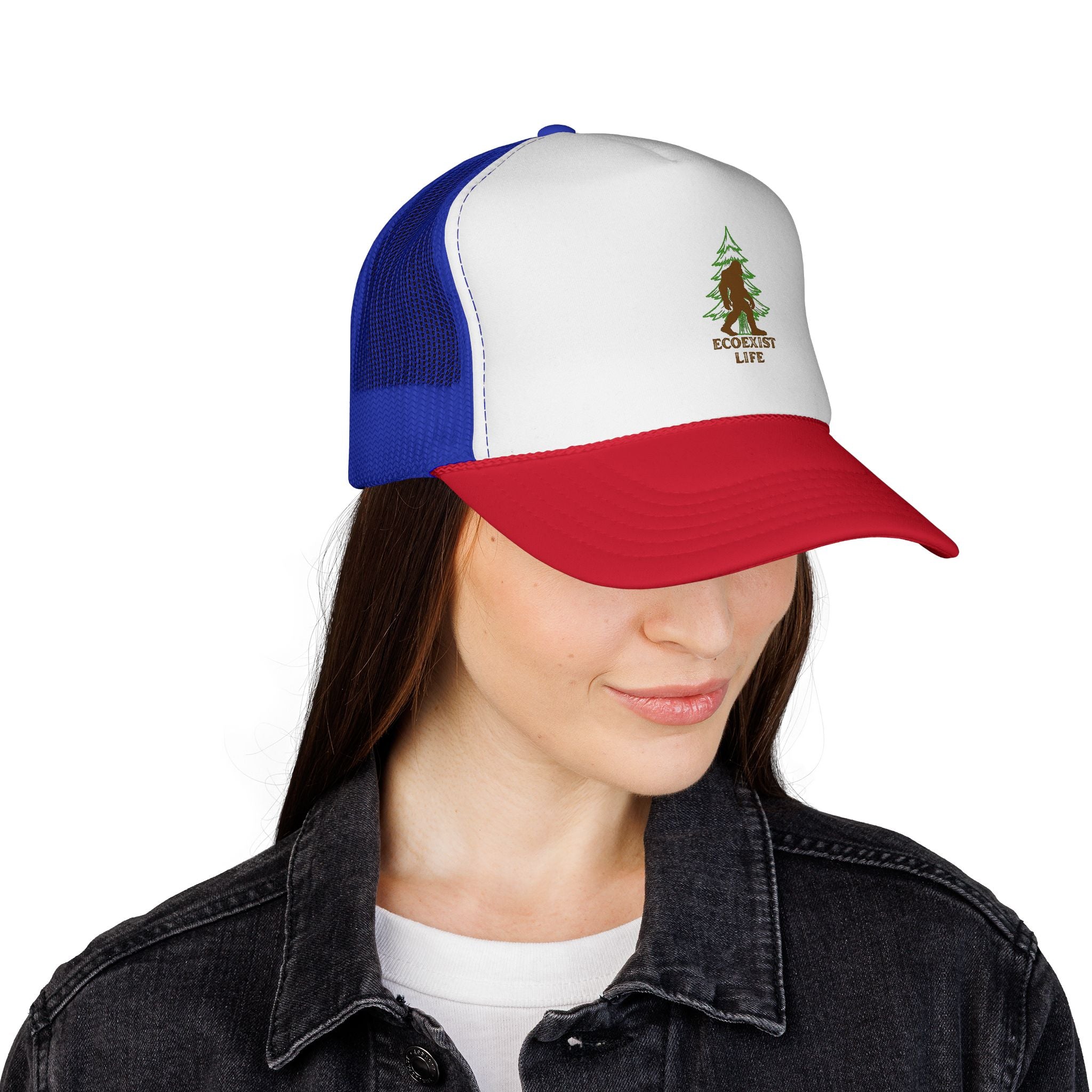 Bigfoot Forest Trucker Cap - Sasquatch Woodland Mesh Hat