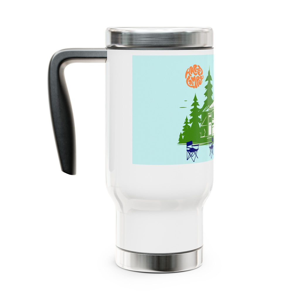 14oz Travel Mug — Camping RV Bigfoot Forest Design- Ecoexist Life Camping Cup
