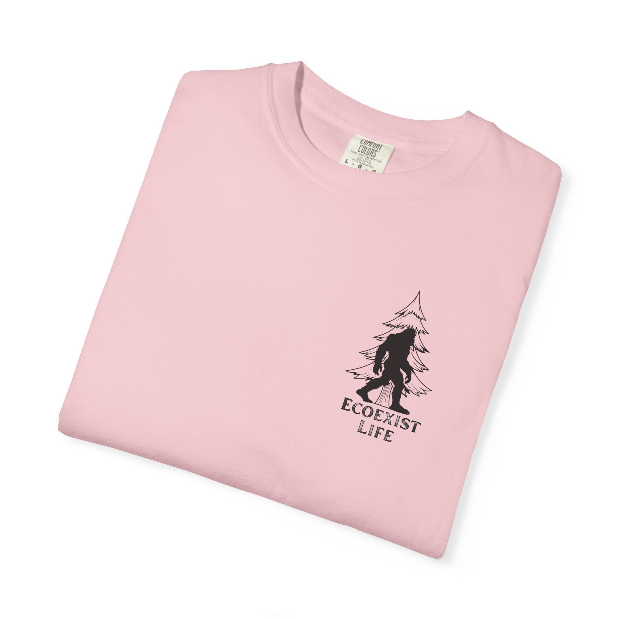 Bigfoot Eco-Trail T-Shirt — "ECOXIST" Front & "Livin' The Wild Life" Back