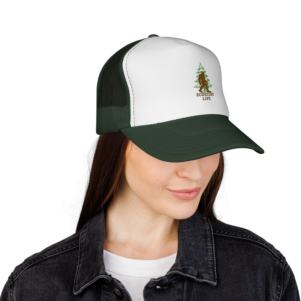 Bigfoot Forest Trucker Cap - Sasquatch Woodland Mesh Hat