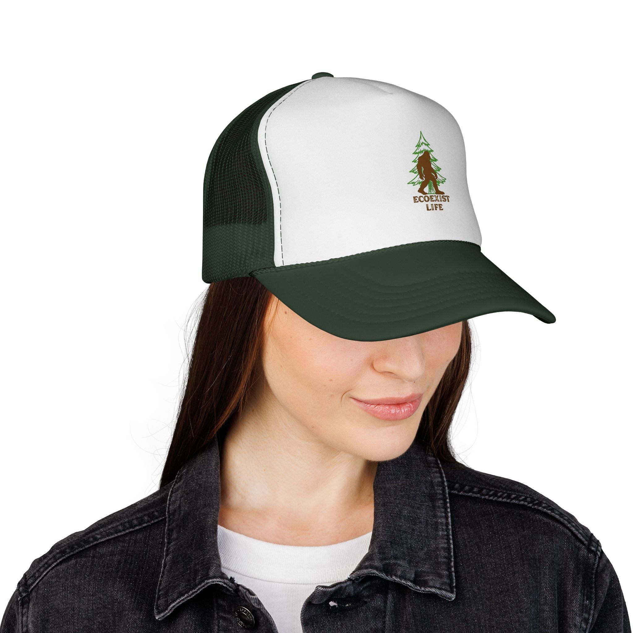 Bigfoot Forest Trucker Cap - Sasquatch Woodland Mesh Hat