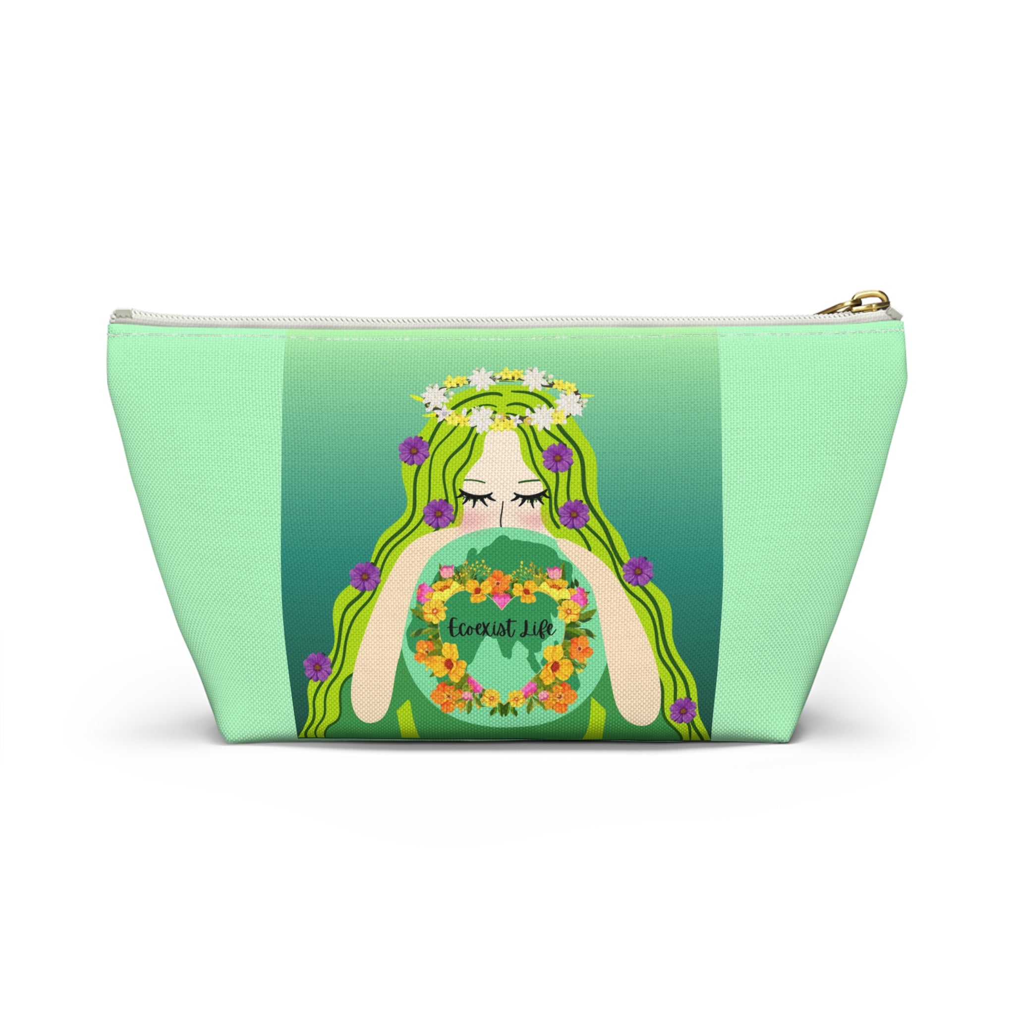 Ecoexist Life Floral Goddess Accessory Pouch — 'Eternal Life' T-Bottom Makeup Bag