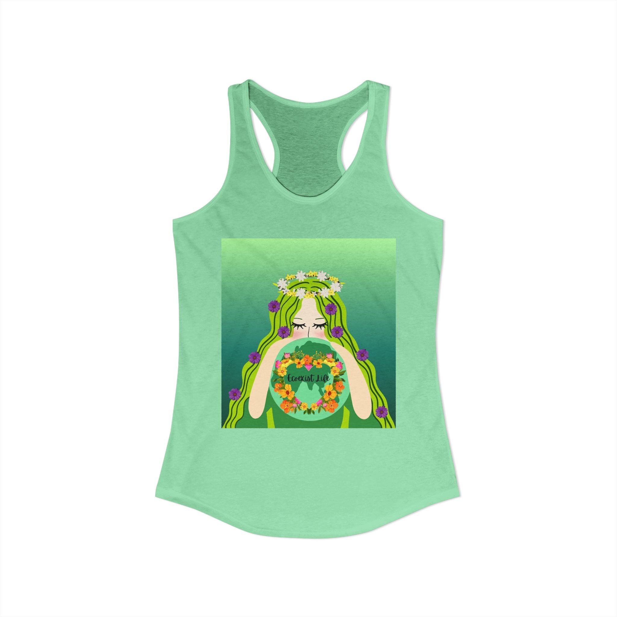 Women's Ideal Racerback Tank-Ecoexist Life Shirt