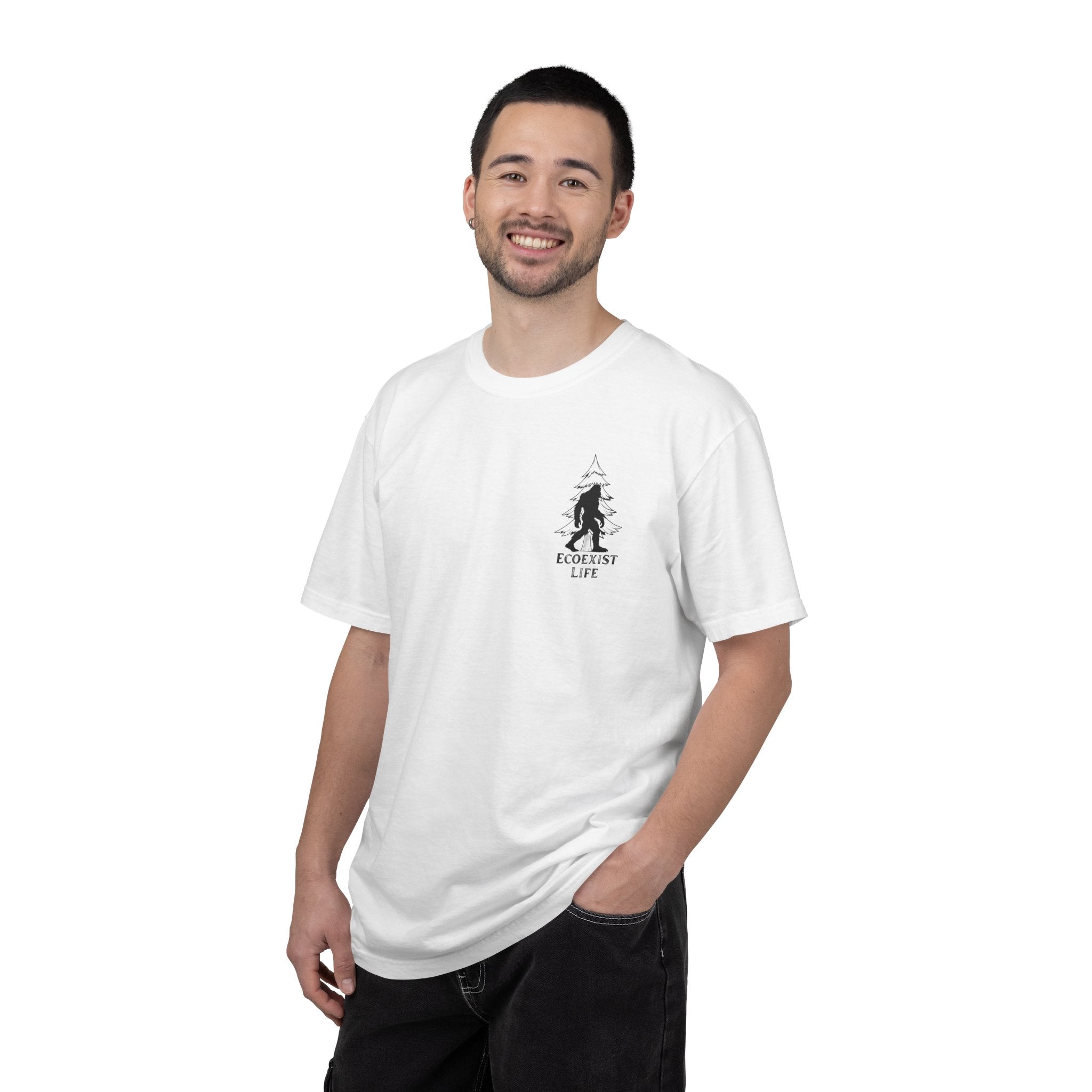 Bigfoot Eco-Trail T-Shirt — "ECOXIST" Front & "Livin' The Wild Life" Back