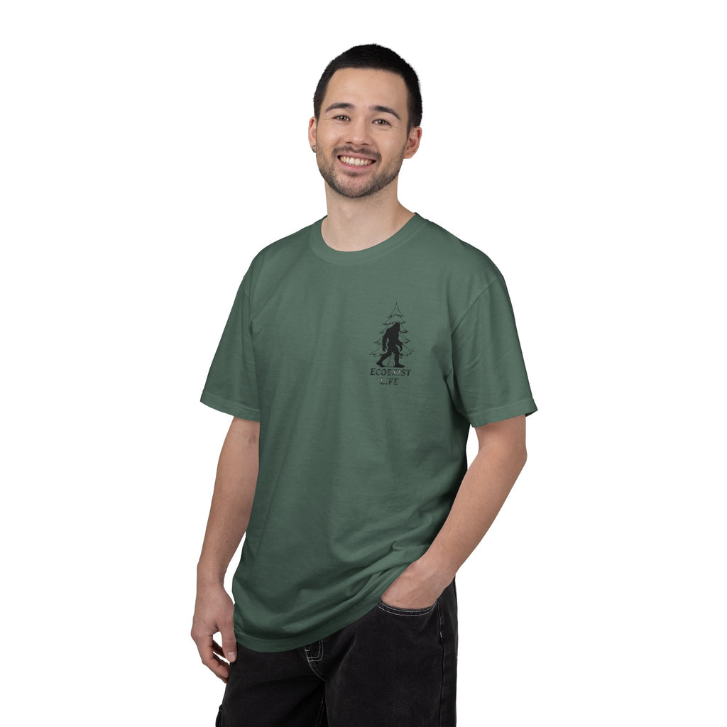 Bigfoot Eco-Trail T-Shirt — "ECOXIST" Front & "Livin' The Wild Life" Back
