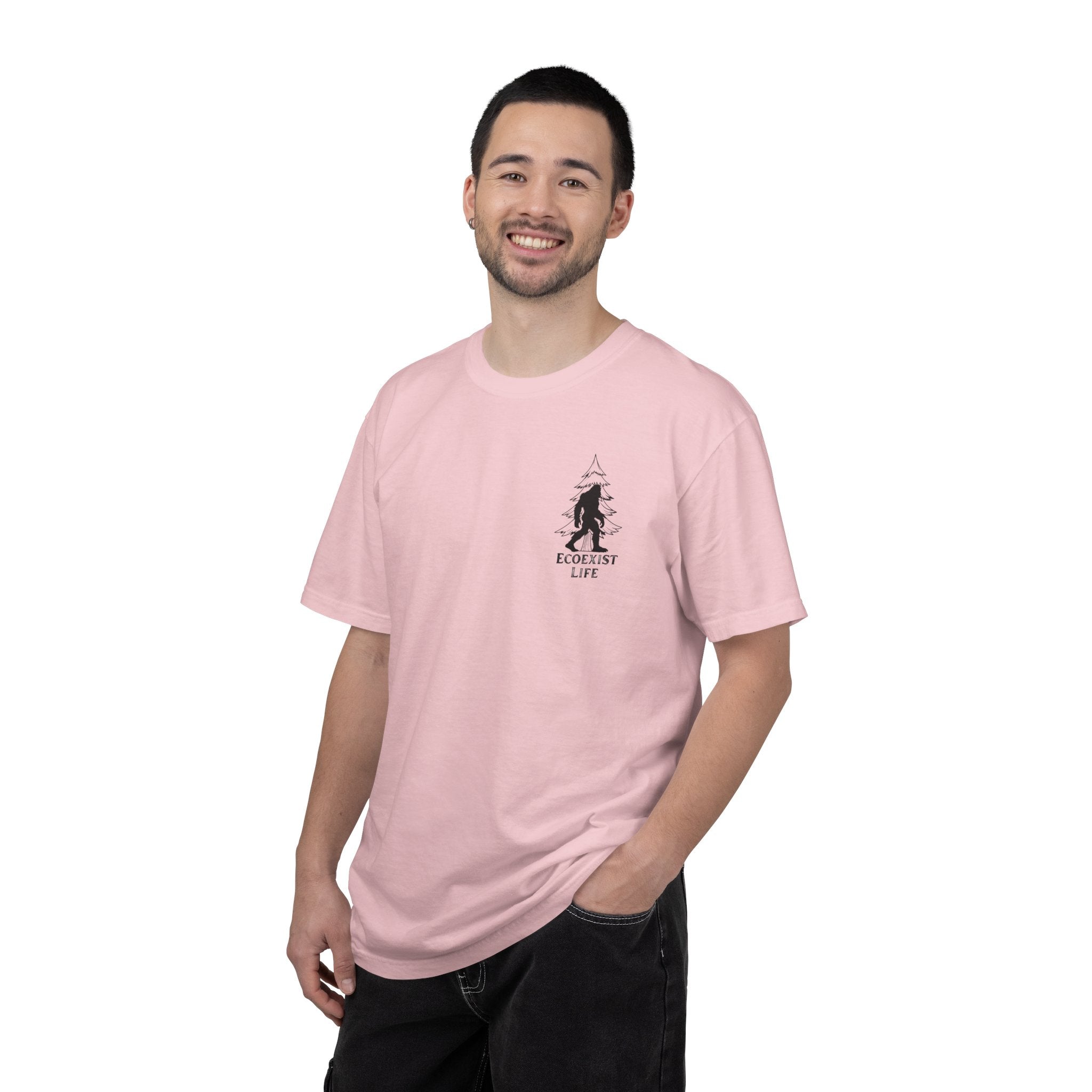Bigfoot Eco-Trail T-Shirt — "ECOXIST" Front & "Livin' The Wild Life" Back