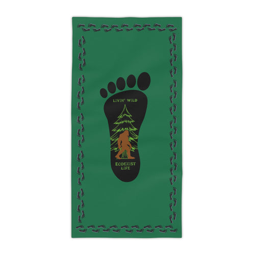 Bigfoot Forest Footprint Beach Towel — "Livin' Wild" Ecoexist Life