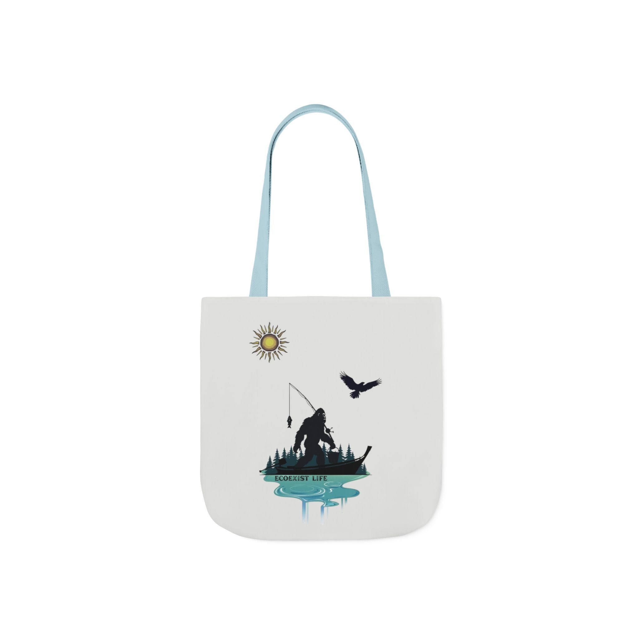 Fishing Silhouette Canvas Tote — Bigfoot Fishing Tote Bag- ecoexist