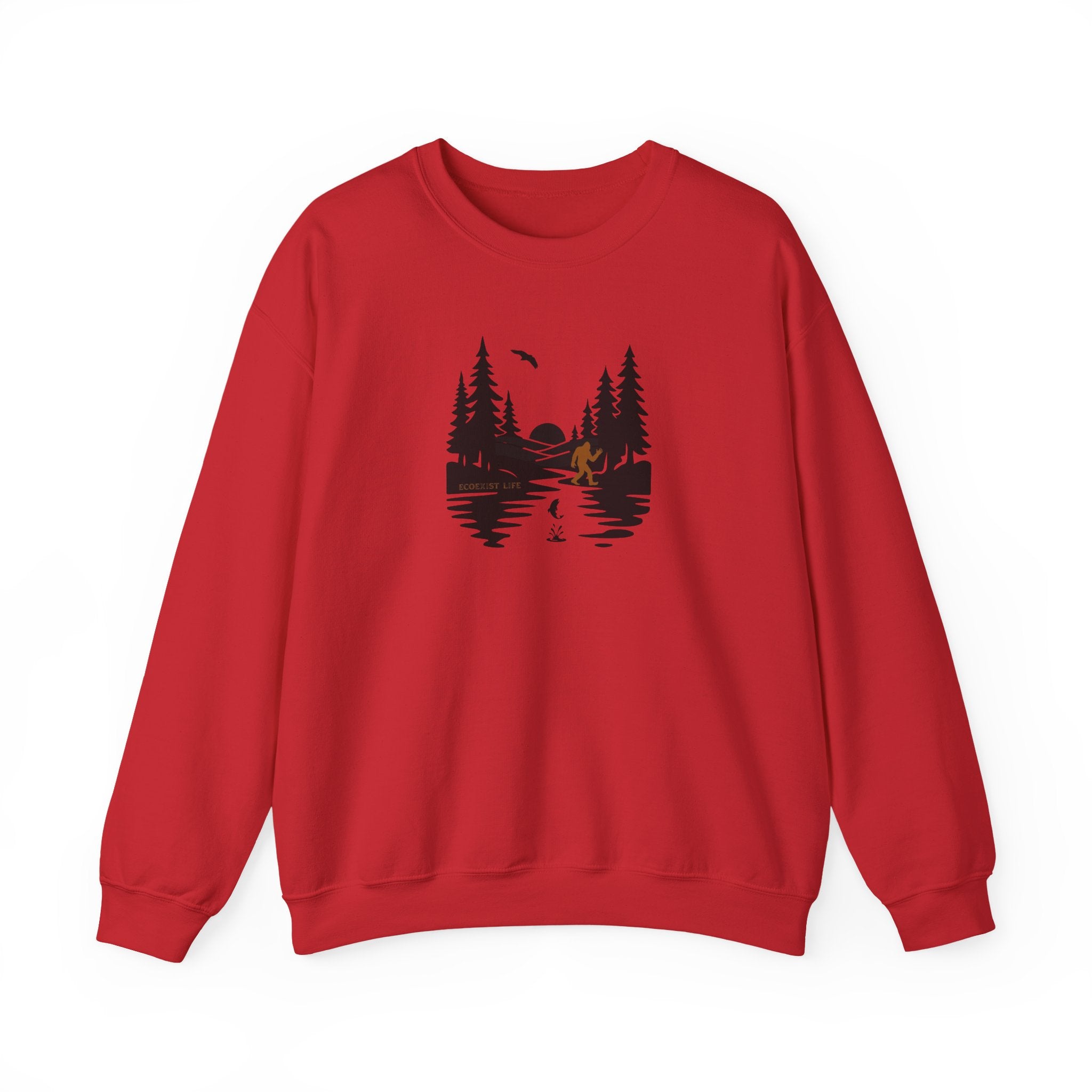 Wildlife Lake Scene Sweatshirt — "Livin the Wild Life" Crewneck