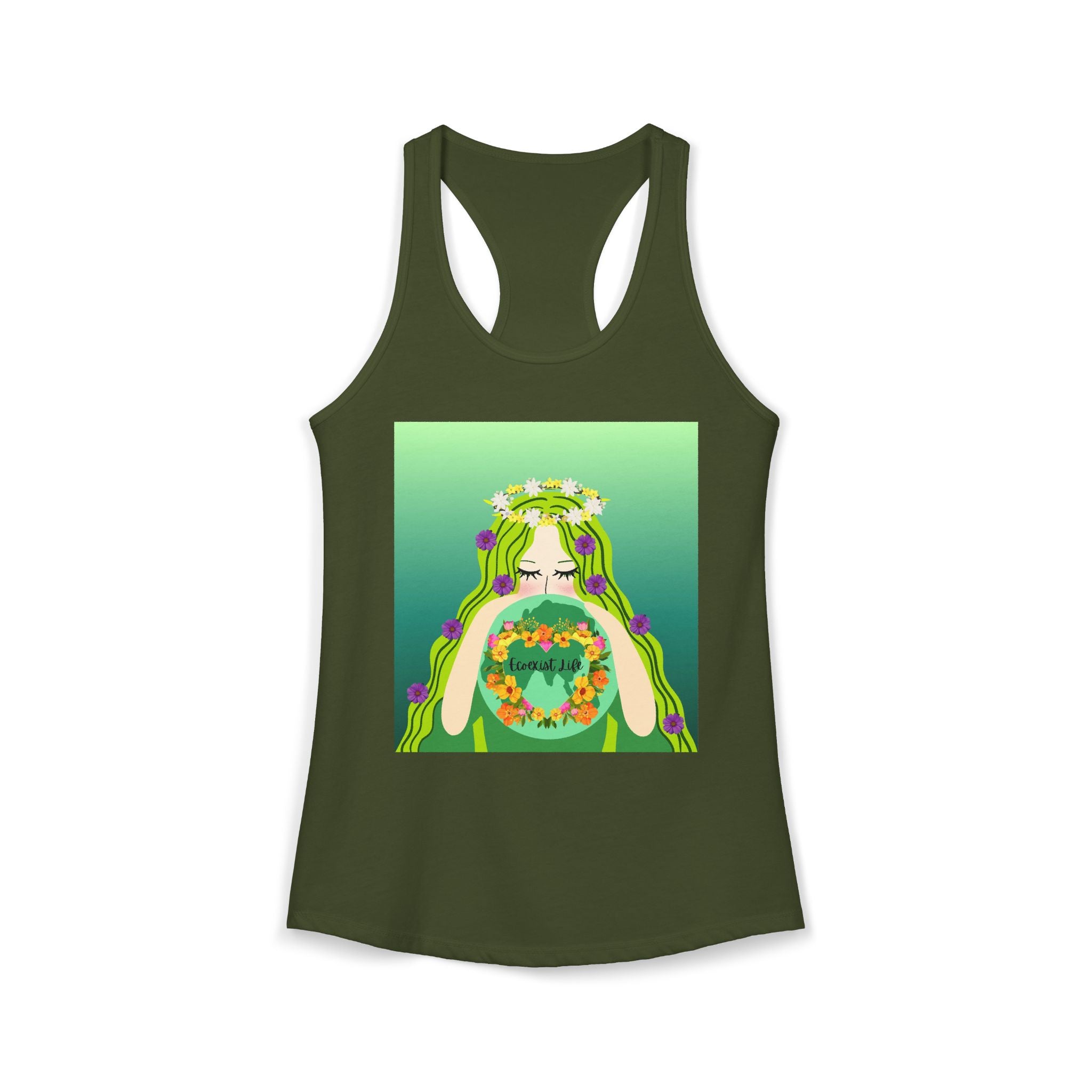 Women's Ideal Racerback Tank-Ecoexist Life Shirt