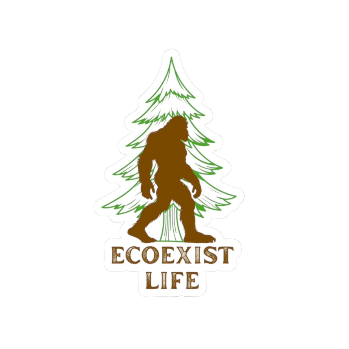 EcoExist Bigfoot Sticker — Eco-Friendly Sasquatch Kiss-Cut Vinyl Sticker