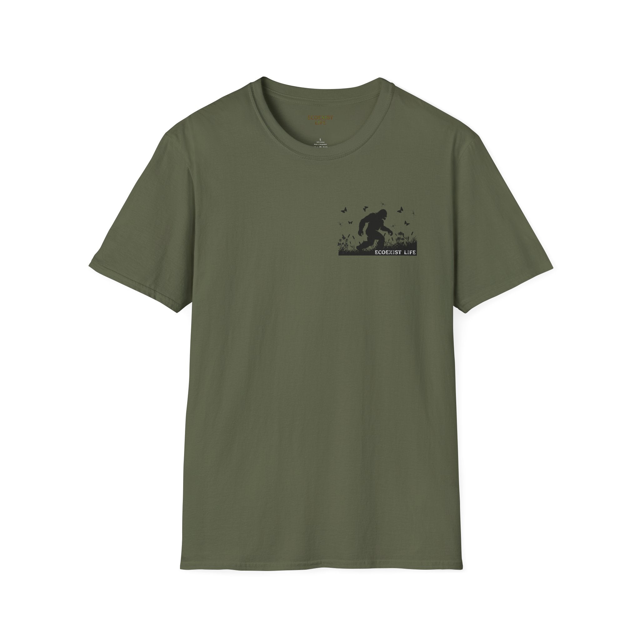Ecoexist Life Bigfoot Silhouette T-Shirt — Sasquatch Forest Adventure Tee