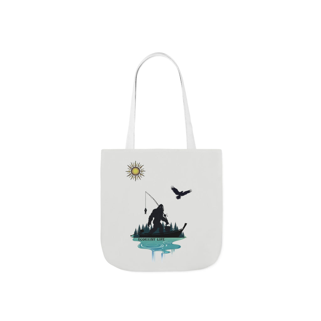 Fishing Silhouette Canvas Tote — Bigfoot Fishing Tote Bag- ecoexist