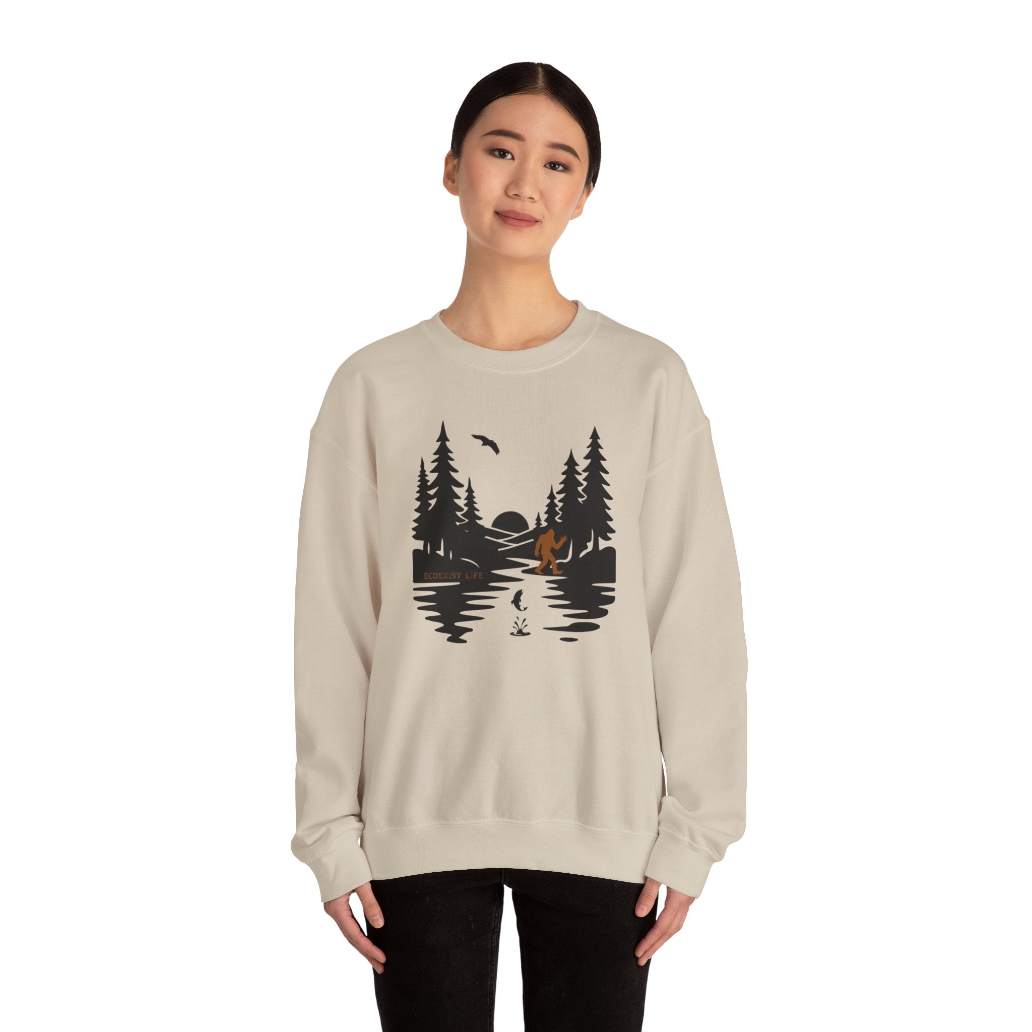 Wildlife Lake Scene Sweatshirt — Livin the Wild Life Crewneck-Ecoexist Life