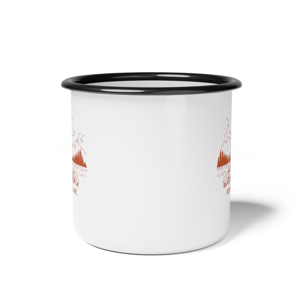 Enamel Camp Cup — 'Ecoexist Life' Sasquatch Camping Mug