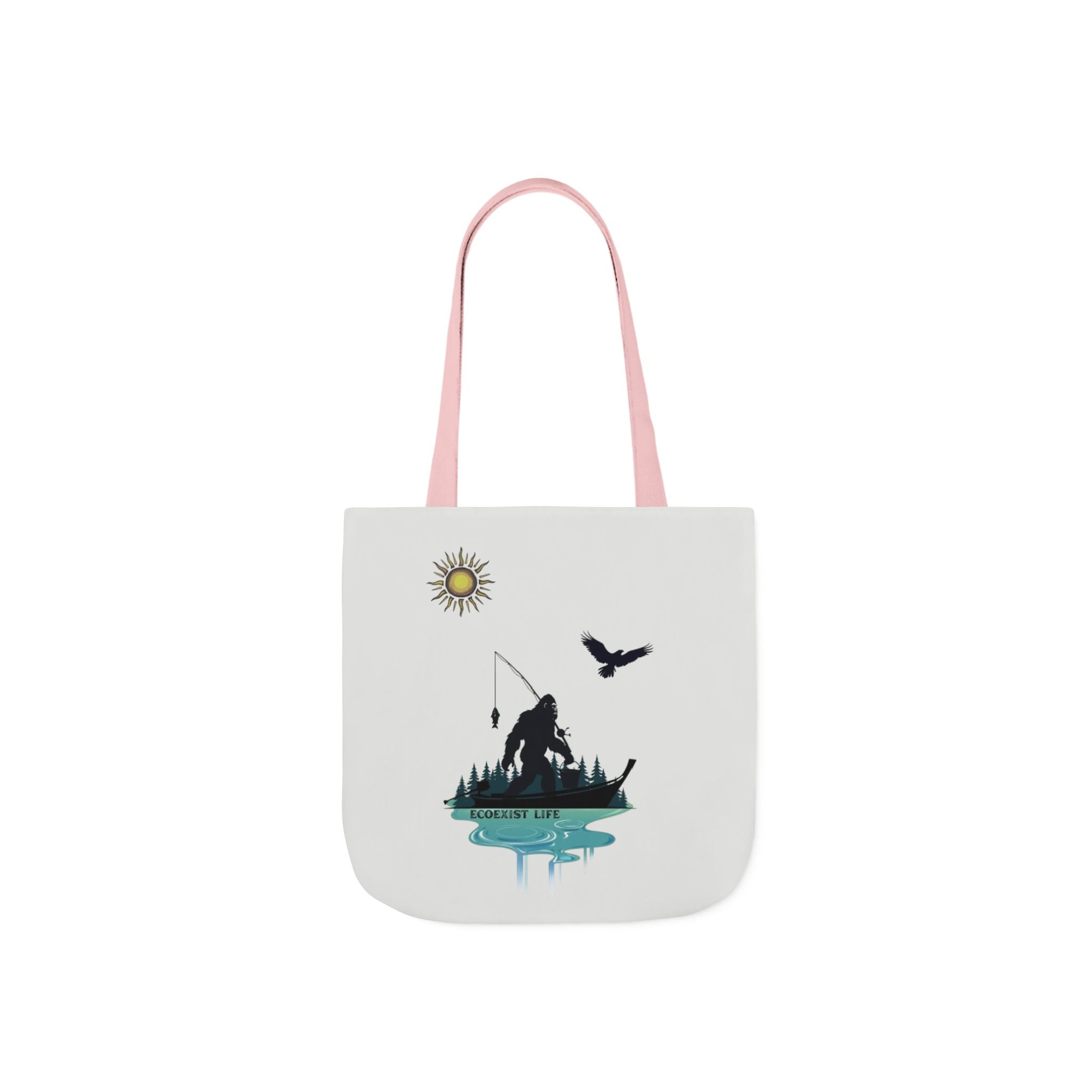 Fishing Silhouette Canvas Tote — Bigfoot Fishing Tote Bag- ecoexist